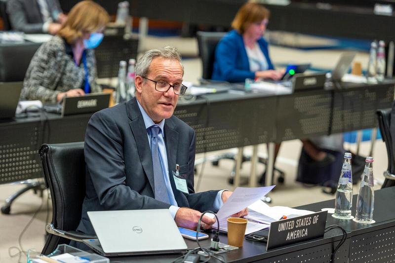 Intervention by Mr. John ‘Jack’ Myer, USAID Senior Humanitarian Advisor. Photo: WFP/Giulio d'Adamo