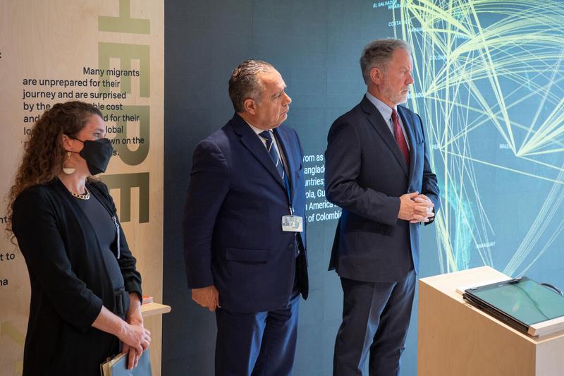 Launch of the exhibit on Migration in the Americas: Migratory routes and motivations of people on the move. Conducted by Ms. Lola Castro Regional Director, RBP together with Mr. David Beasley, Executive Director WFP Ms. Ana Luisa Castro Novey, Vice Minister of Panama Mr. Don Tomás Alberto Duncan Jurado, Permanent Representative of Panama Mr. Carlos Cerniak, Ambassador of Argentina. Photo: WFP/Rein Skullerud