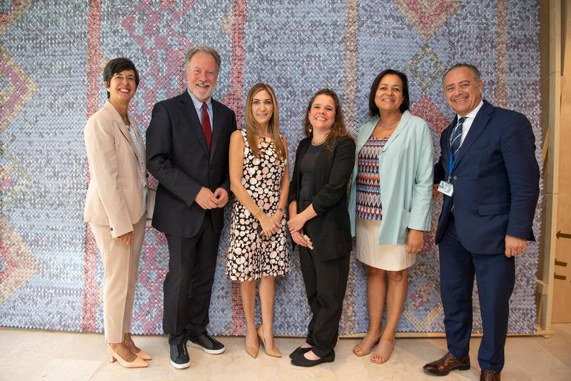 Launch of the exhibit on Migration in the Americas: Migratory routes and motivations of people on the move. Conducted by Ms. Lola Castro Regional Director, RBP together with Mr. David Beasley, Executive Director WFP Ms. Ana Luisa Castro Novey, Vice Minister of Panama Mr. Don Tomás Alberto Duncan Jurado, Permanent Representative of Panama Mr. Carlos Cerniak, Ambassador of Argentina. Photo: WFP/Rein Skullerud