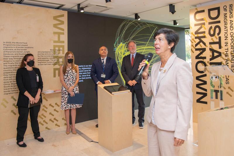 Launch of the exhibit on Migration in the Americas: Migratory routes and motivations of people on the move. Conducted by Ms. Lola Castro Regional Director, RBP together with Mr. David Beasley, Executive Director WFP Ms. Ana Luisa Castro Novey, Vice Minister of Panama Mr. Don Tomás Alberto Duncan Jurado, Permanent Representative of Panama Mr. Carlos Cerniak, Ambassador of Argentina. Photo: WFP/Rein Skullerud