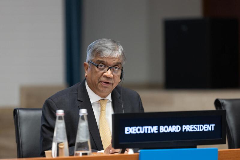 Intervention by H.E. Md. Shameem Ahsan, President of the WFP Executive Board 2022. Photo: WFP/Massimo Tartaglia
