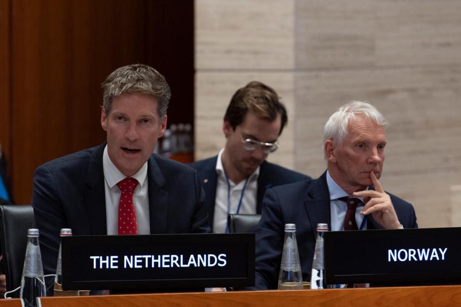 Intervention by H.E. Marcel Eukeboom Ambassador Permanent Representative of the Kingdom of the Netherlnds to the United Nations Organizations for Food and Agriculture. Second Regular Session of the Executive Board (EB.2/2022) Photo: WFP/Rein Skullerud