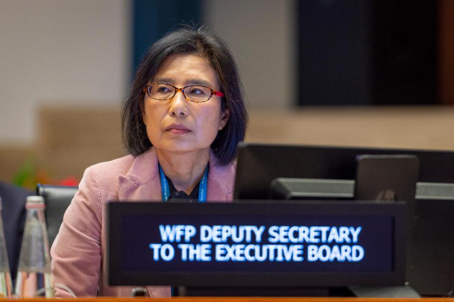Ms. Mihoko Tamamura, Deputy Secretary to the Executive Board, during the &quot;WFP’s groundbreaking partnership with the Government of Pakistan to reduce stunting&quot; side event on the margins of the Second Regular Session of the Executive Board (EB.2/2022).