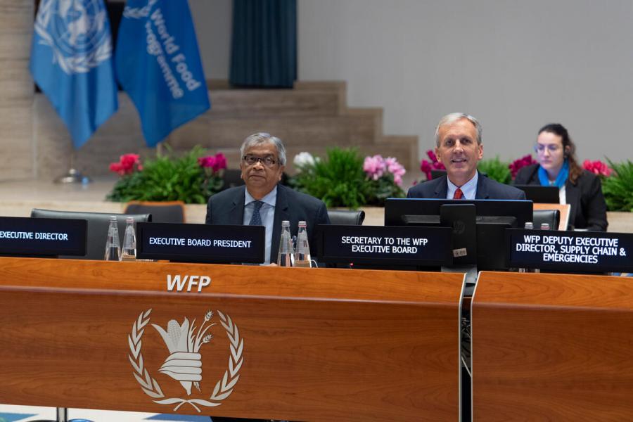 Intervention by Mr Philip Ward, Secretary to the WFP Executive Board. Second Regular Session of the Executive Board (EB.2/2022) Photo: WFP/Rein Skullerud