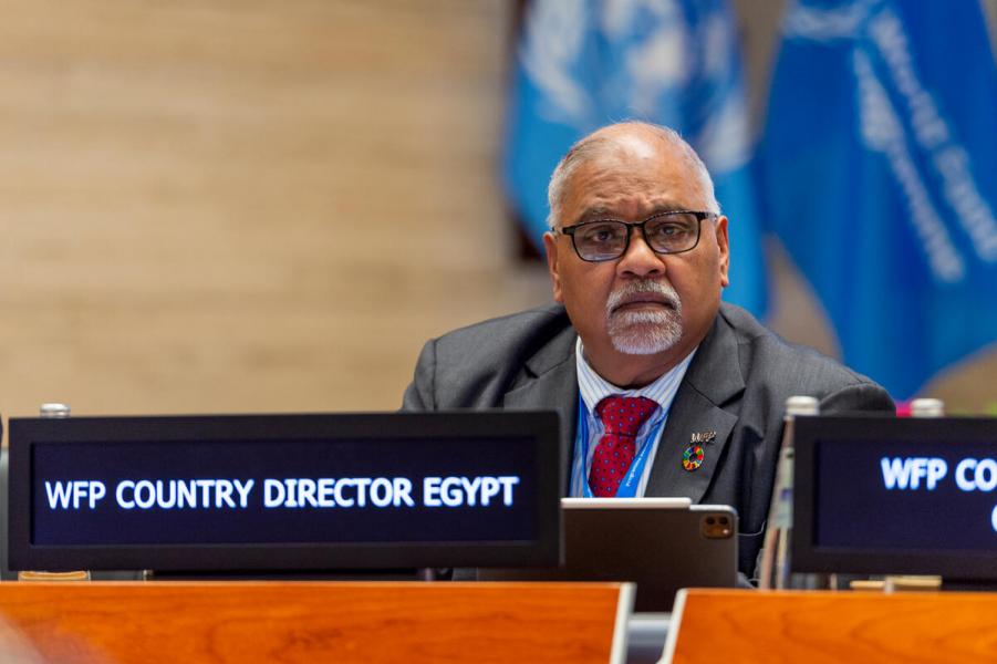 Mr. Praveen Agrawal, WFP Country Director (Egypt) during the &quot;Country Capacity Strengthening&quot; Side event on the margins of the Second Regular Session of the Executive Board (EB.2/2022).