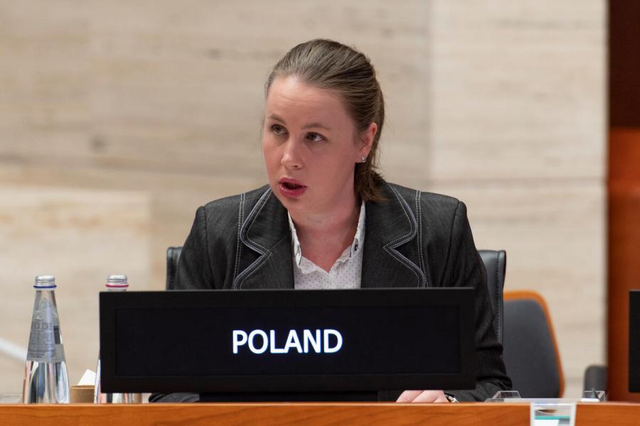 Intervention by the delegation of Poland. Second Regular Session of the Executive Board (EB.2/2022) Photo: WFP/Rein Skullerud