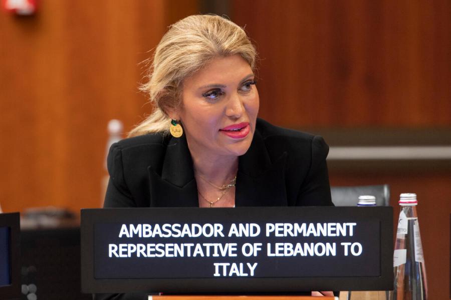 Intervention by H. E. Mira Daher, Lebanese Ambassador to Italy, Second Regular Session of the Executive Board (EB.2/2022) Photo: WFP/Rein Skullerud