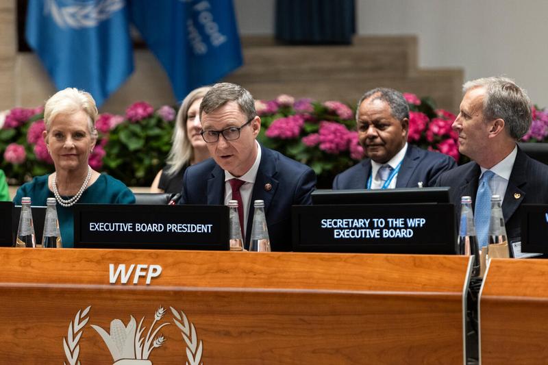 WFP Headquarters Rome, Italy, 26 June 2023. Annual Session of the Executive Board 2023 - Intervention by Mr. Artur Andrzej Pollok, Permanent Representative of Poland and President of the Executive Board 2023. Photo credit: WFP/Matteo Minnella