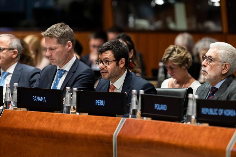 Intervention by H.E. Mr. Tomas Alberto Duncan Jurado, Permanent Representative of Panama. Photo credit: WFP/Matteo Minnella