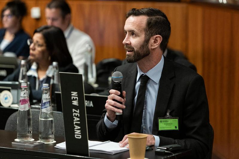 Intervention by Mr. Richie Hannah of the delegation of New Zealand. Photo credit: WFP/Matteo Minnella