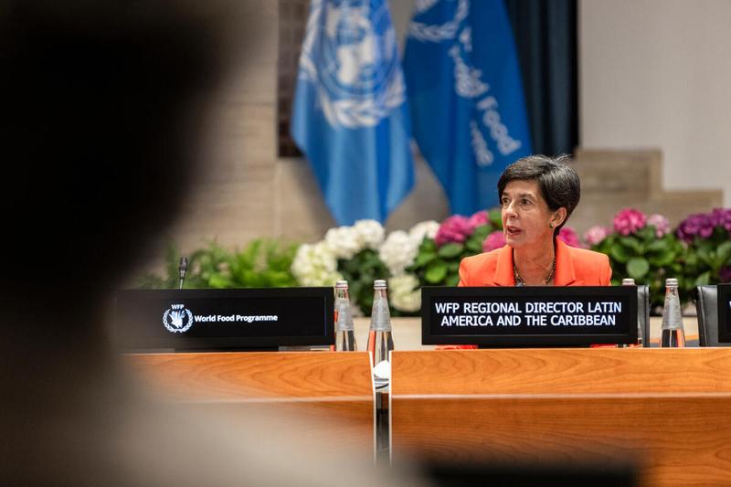 Intervention by Lola Castro, WFP Regional Director for Latin America and the Caribbean. Photo credit: WFP/Matteo Minnella
