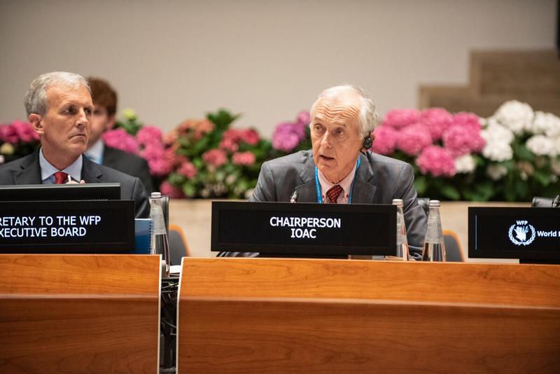Intervention by Mr. Robert Samels, Chairperson of the Independent Oversight Advisory Committee. Photo credit: WFP/Daria Addabbo