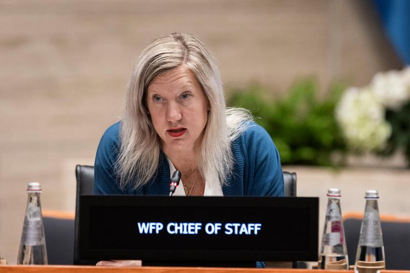 Intervention by Meghan Latcovich, WFP Chief of Staff. Photo credit: WFP/Matteo Minnella