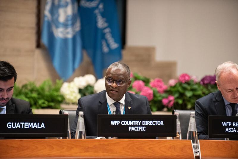 Intervention by Alpha Bah, WFP Country Director Pacific. Photo credit: WFP/Daria Addabbo
