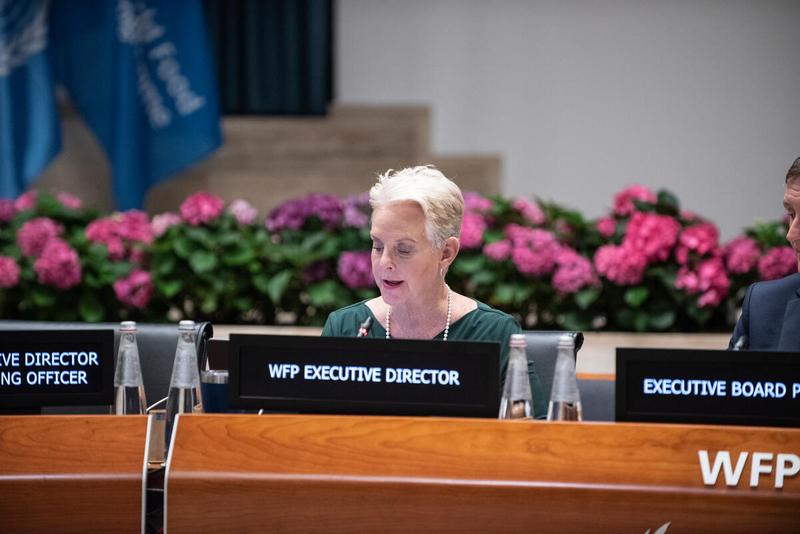 Intervention by Ms. Cindy H. McCain, United Nations World Food Programme Executive Director. Photo credit: WFP/Daria Addabbo