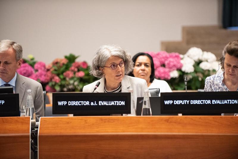 Intervention by Anne-Claire Luzot, WFP Director of Evaluation. Photo credit: WFP/Daria Addabbo