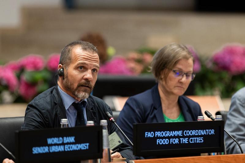 Side event: WFP’s Framework for Action for achieving zero hunger in an Urbanizing World Intervention by the FAO Programme Coordinator, Food For The Cities. Photo credit: WFP/Matteo Minnella