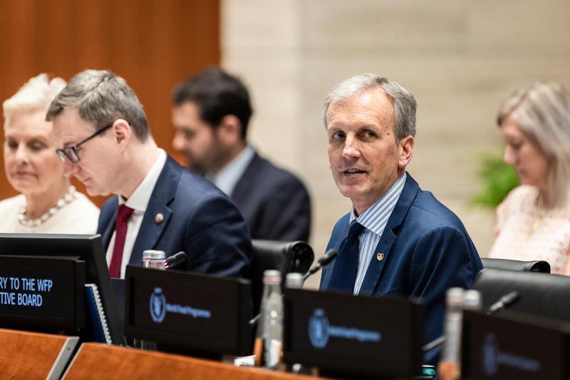 WFP Headquarters Rome, Italy, 30 June 2023. Intervention by Mr. Philip Ward, Secretary to the Executive Board. Photo credit: WFP/Matteo Minnella