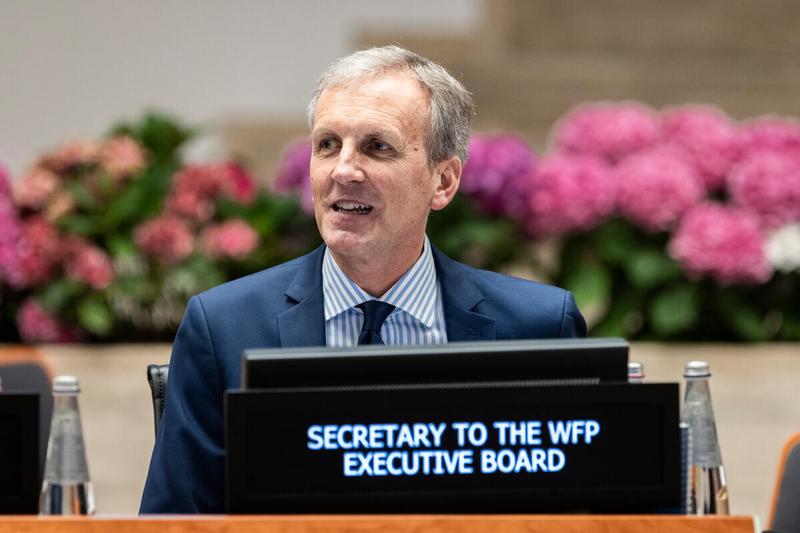Intervention by Mr. Philip Ward, Secretary to the Executive Board. Photo credit: WFP/Matteo Minnella