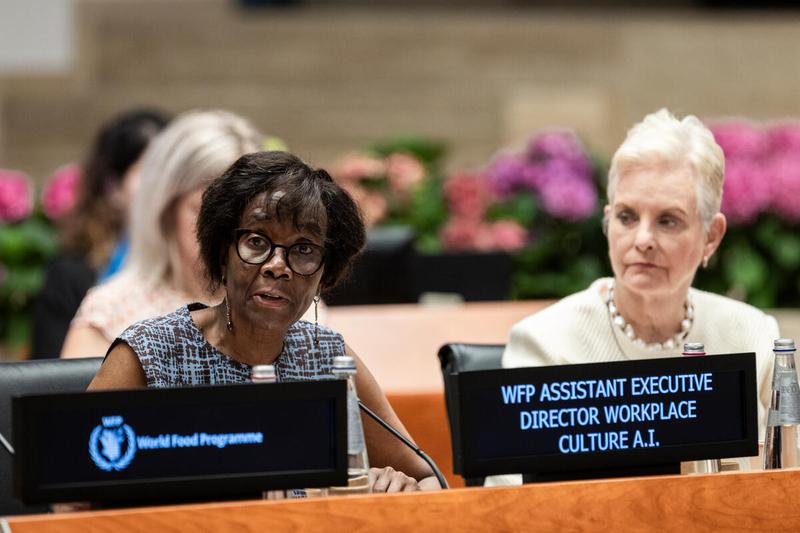 Intervention by Ms. Joyce Luma, Assistant Executive Director, Workplace Culture. Photo credit: WFP/Matteo Minnella