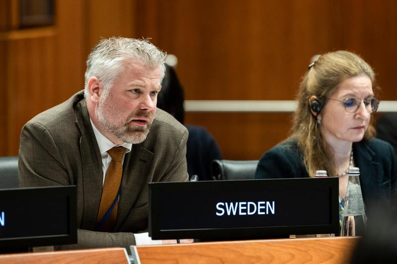 Intervention by Mr Petter Nilsson Counsellor, Deputy Permanent Representative of Sweden. Photo credit: WFP/Matteo Minnella