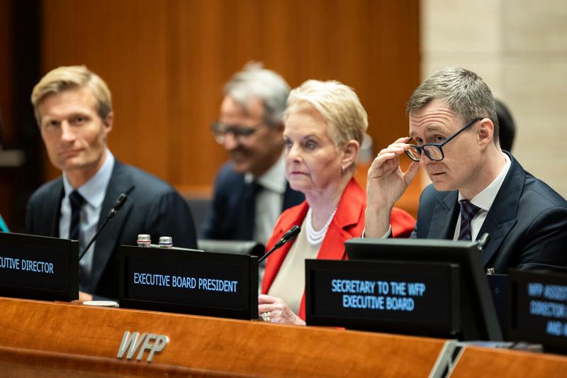 H.E. Artur Andrzej Pollok, Executive Board President opens the Executive Board proceedings. Photo credit: WFP/Matteo Minnella