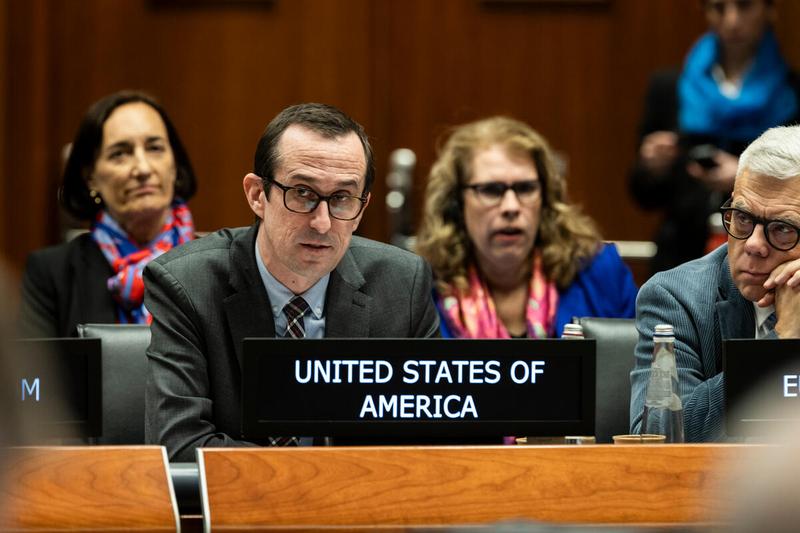 Intervention by H.E. Mr. Rodney Hunter, Deputy Permanent Representative U.S. Mission to the United Nations Agencies for Food and Agriculture in Rome. Photo credit: WFP/Matteo Minnella