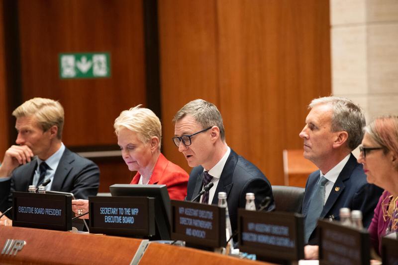 In the photo: intervention by H.E. Artur Andrzej Pollok, Executive Board President. Photo credit: WFP/Daria Addabbo