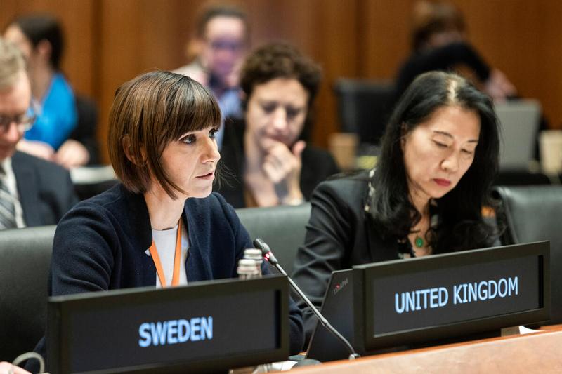In the photo: intervention by H.E. Chiara Segrado, Deputy Permanent Representative to WFP, United Kingdom. Photo credit: WFP/Matteo Minnella