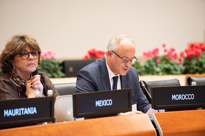 In the photo: intervention by H.E. Yousef Balla, Ambassador and Permanent Representative of Morocco. Photo credit: WFP/Daria Addabbo
