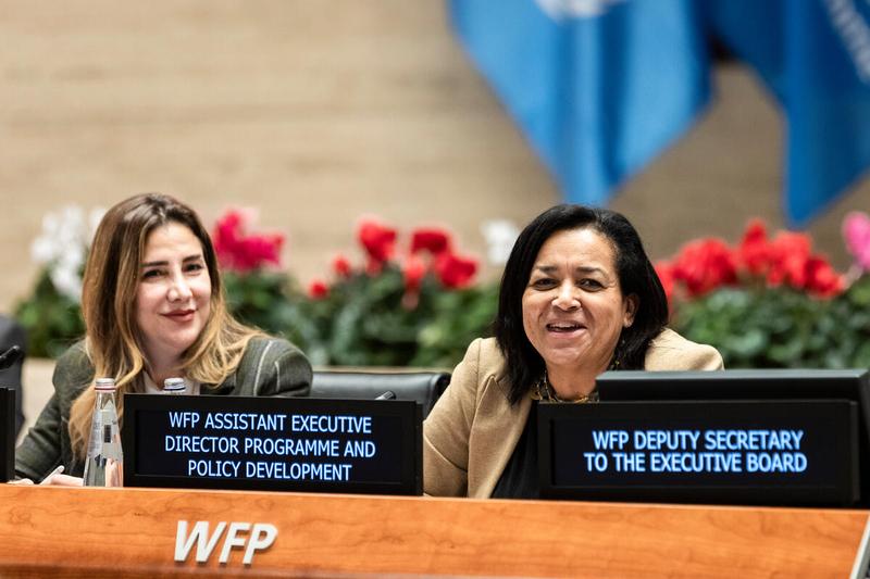 WFP Headquarters Rome, Italy, 14 November 2023 - Side event on the margins of the Second Regular Session of the Executive Board Unlocking collaborative solutions: The impact of the UNHCR-WFP joint hub in situations of forced displacement. Remarks by Ms. Valerie Guarnieri, Assistant Executive Director, Programme & Policy Development (AED PD). Photo credit: WFP/Matteo Minnella
