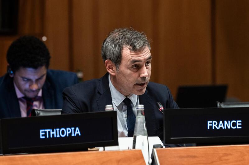 In the photo: intervention by H.E. Mr Sylvain Fournel, Deputy Permanent Representative of France.Photo credit: WFP/Matteo Minnella