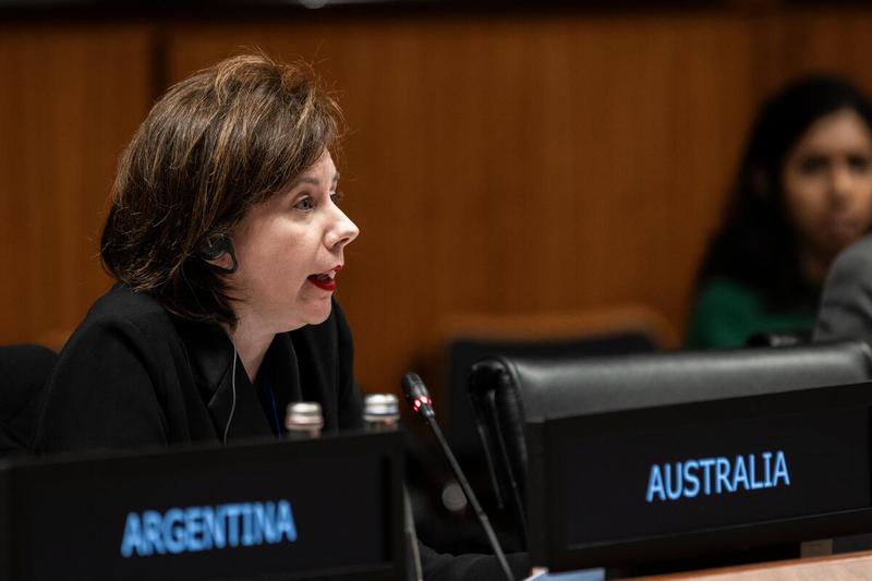 In the photo: intervention by the delegation of Australia. Photo credit: WFP/Matteo Minnella
