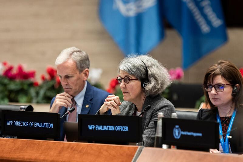 In the photo: intervention by Ms Anne-Claire Luzot, WFP Director of Evaluation. Photo credit: WFP/Matteo Minnella
