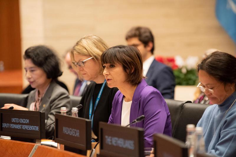 WFP Headquarters Rome, Italy, 15 November 2023 - Side event on the margins of the Second Regular Session of the Executive Board Intervention by H.E. Chiara Segrado, Deputy Permanent Representative to WFP, United Kingdom. Photo credit: WFP/Daria Addabbo
