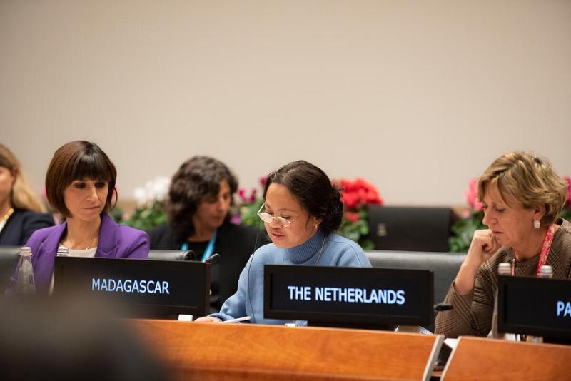 Side event on the margins of the Second Regular Session of the Executive Board Investing in the future: Prioritising prevention of acute malnutrition in children.
Intervention by H.E. Onipatsa Helinoro Tianamahefa, Ambassador of Madagascar. Photo credit: WFP/Daria Addabbo