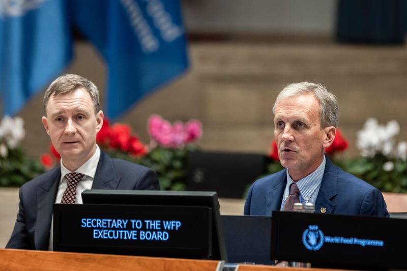 Intervention by Mr. Philip Ward, Secretary to the Executive Board. Photo credit: WFP/Matteo Minnella