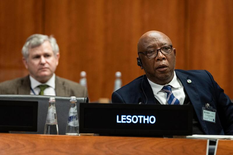In the photo: intervention by H.E. Mr. Thesele John Maseribane, Ambassador and Permanent Representative of Lesotho. Photo credit: WFP/Matteo Minnella