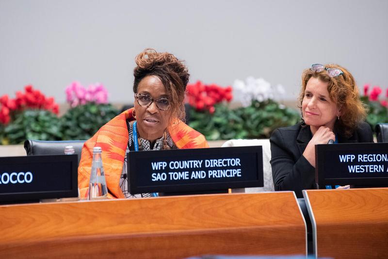 In the photo: intervention by Ms Wanja Kaaria, WFP Country Director Sao Tome and Principe. Photo credit: WFP/Daria Addabbo
