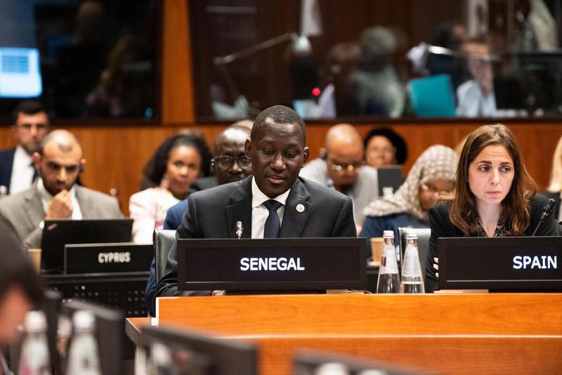 In the photo: intervention by H.E. Ngor Ndiaye, Ambassador and Permanent Representative of Senegal. Photo credit: WFP/Daria Addabbo