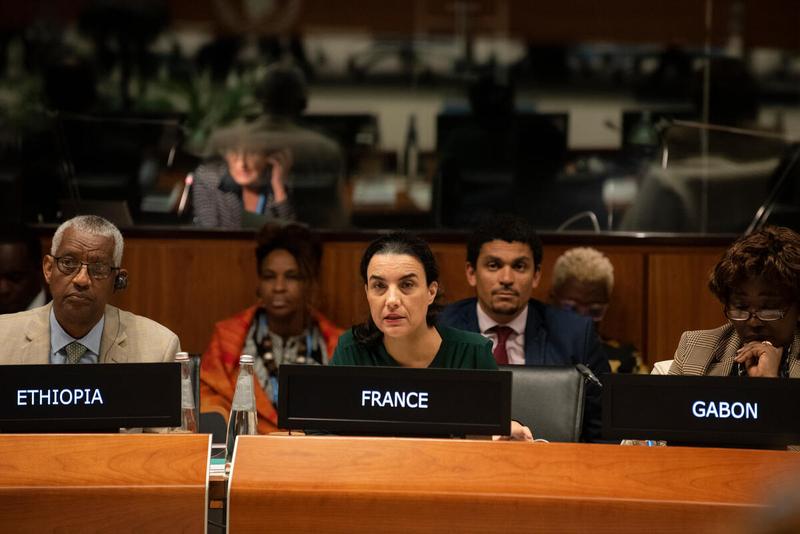 Intervention by H.E. Ms Céline Jurgensen, Ambassador, Permanent Representative of France. Photo credit: WFP/Daria Addabbo