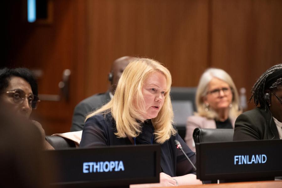 In the photo: intervention by H.E. Ms. Tanja GRÉN, Minister Counsellor and Permanent Representative of Finland. Photo credit: WFP/Daria Addabbo