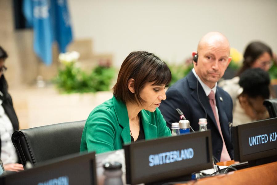 In the photo: intervention by H.E. Chiara Segrado, Deputy Permanent Representative to WFP, United Kingdom. Photo credit: WFP/Matteo Minnella