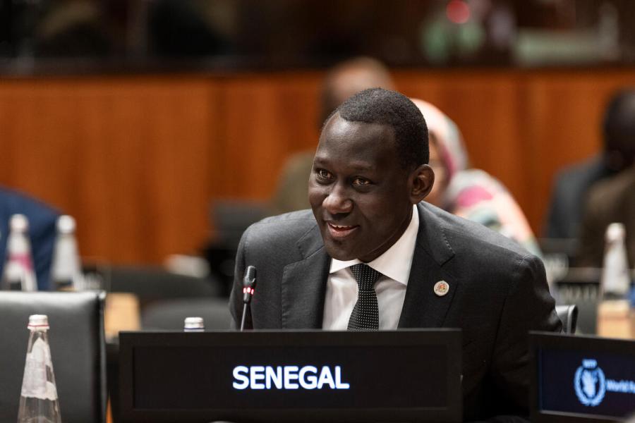 In the photo: intervention by H.E. Mr. Ngor NDIAYE, Ambassador Extraordinary and Plenipotentiary and Permanent Representative of Senegal. Photo credit: WFP/Matteo Minnella