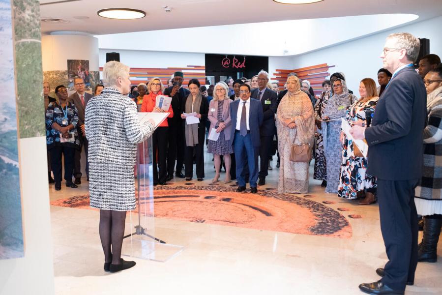 Exhibition opening: A Green Wall Against Hunger: Partnerships for Resilience Building to Decrease Humanitarian Needs. Opening remarks by the Executive Director. Photo credit: WFP/Daria Addabbo