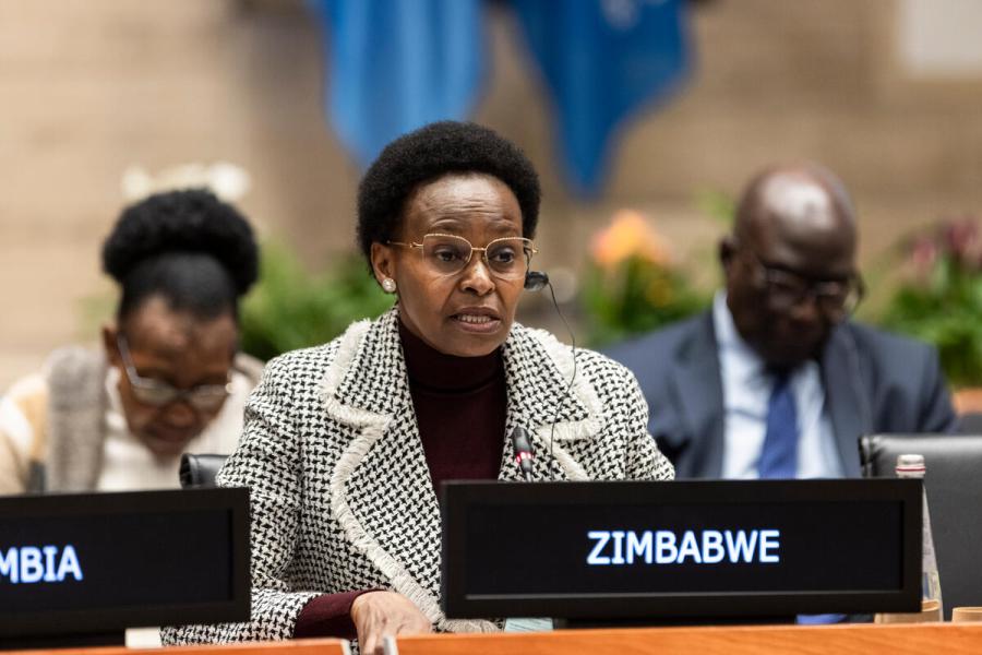 Intervention by H.E. Ms. Mietani Chauke, Ambassador and Permanent Representative of Zimbabwe. Photo credit: WFP/Matteo Minnella