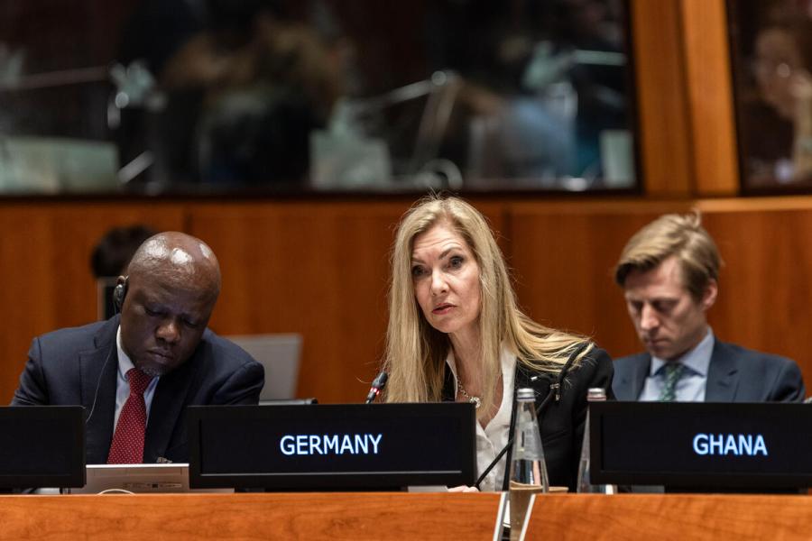 Intervention by Ms. Susanne Fries-Gaier, Director for Humanitarian Assistance,  German Federal Foreign Office. Photo credit: WFP/Matteo Minnella