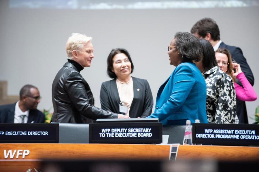 In the Photo: Ms. Cindy McCain, WFP Executive Director. &quot;Africa Day of School Feeding: Enhancing Education and Human Capital in Africa&quot;, side event on the margins of the First Regular Session of the Executive Board 2024. Photo credit: WFP/Daria Addabbo