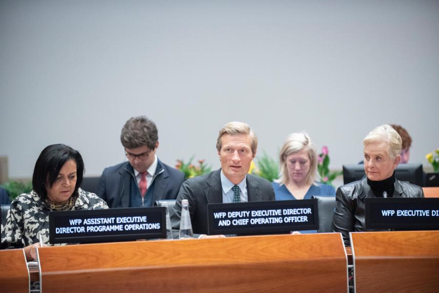 In the photo: intervention by Mr. Carl Skau, WFP Deputy Executive Director and Chief Operating Officer. Photo credit: WFP/Daria Addabbo
