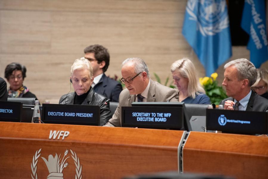 Intervention by H.E. Mr. Youssef Balla, Ambassador and Permanent Representative of the Kingdom of Morocco and President of the WFP Executive Board 2024. Photo credit: WFP/Daria Addabbo